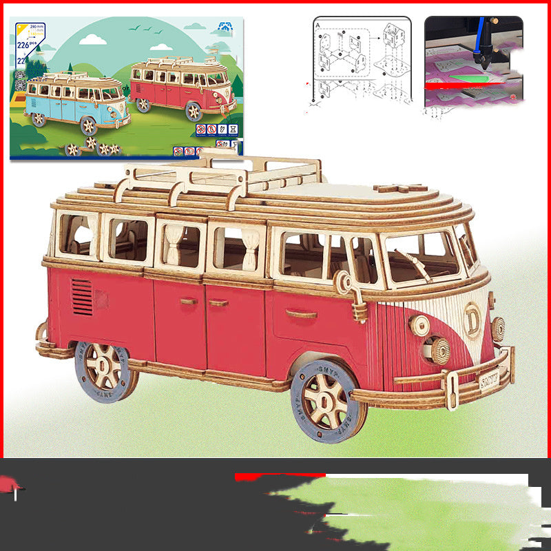 Vw Bus 3D Wooden